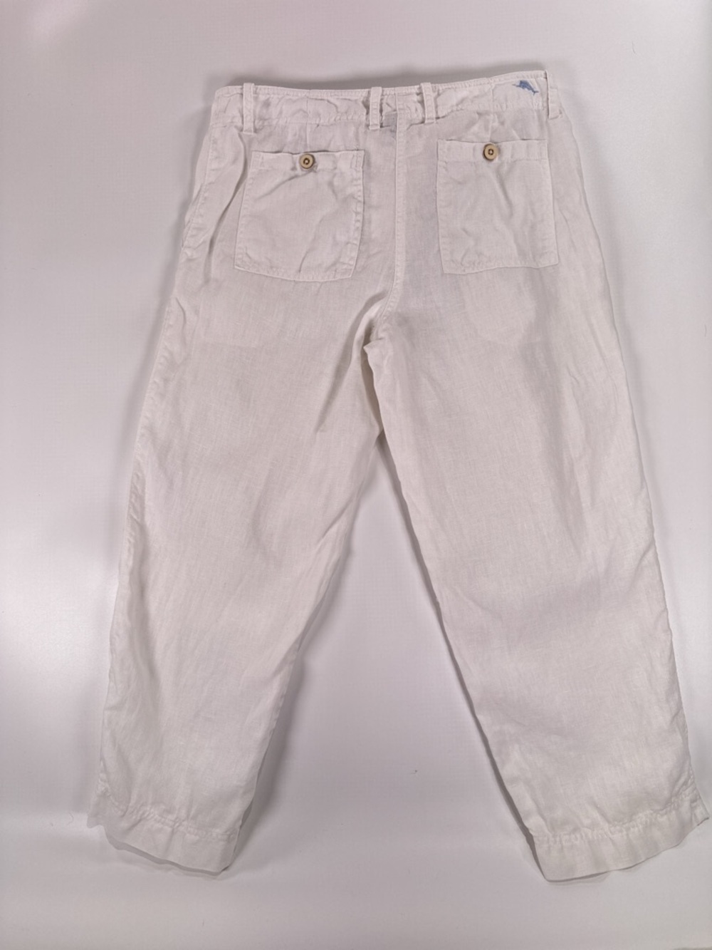 Tommy Bahama White 100% Linen Cropped Capri Pants Size 6 - Picture 5 of 15